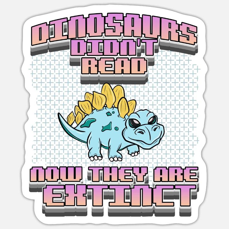 DINOSAUR4 - Sticker Größe S (10 x 10 cm) - Mattweiß