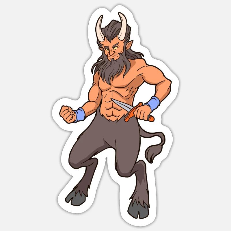 Metà uomo - metà capra - Satiro Adesivo