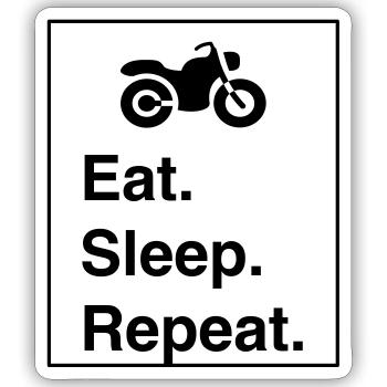 Cool "Ride Sleep Repeat" design for him and her - Sticker size S (10 x 10 cm) - white matte - Front