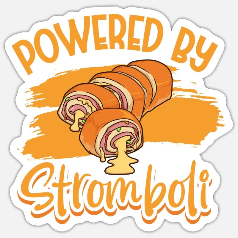 Propulsé par Stromboli - Sticker taille S (10 x 10 cm) - blanc mat