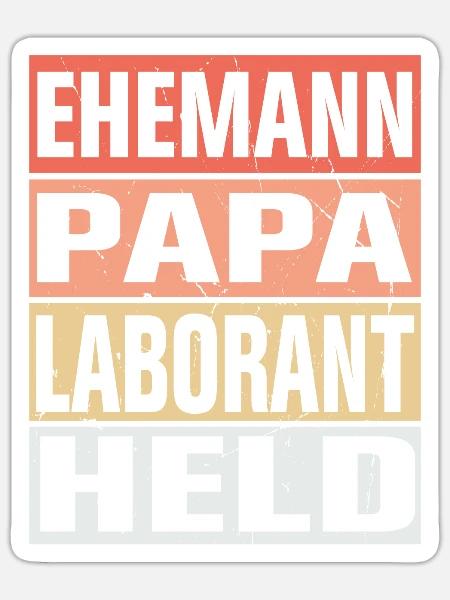 Laborant Vater Ehemann Held - Sticker Größe S (10 x 10 cm) - Mattweiß