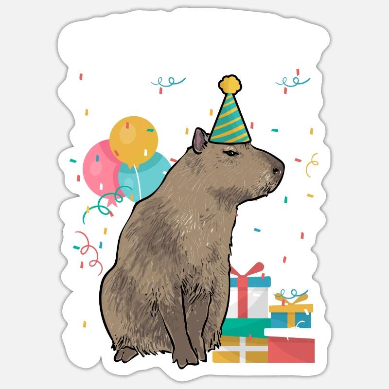 Rongeur Capybara Sticker taille S (10 x 10 cm)