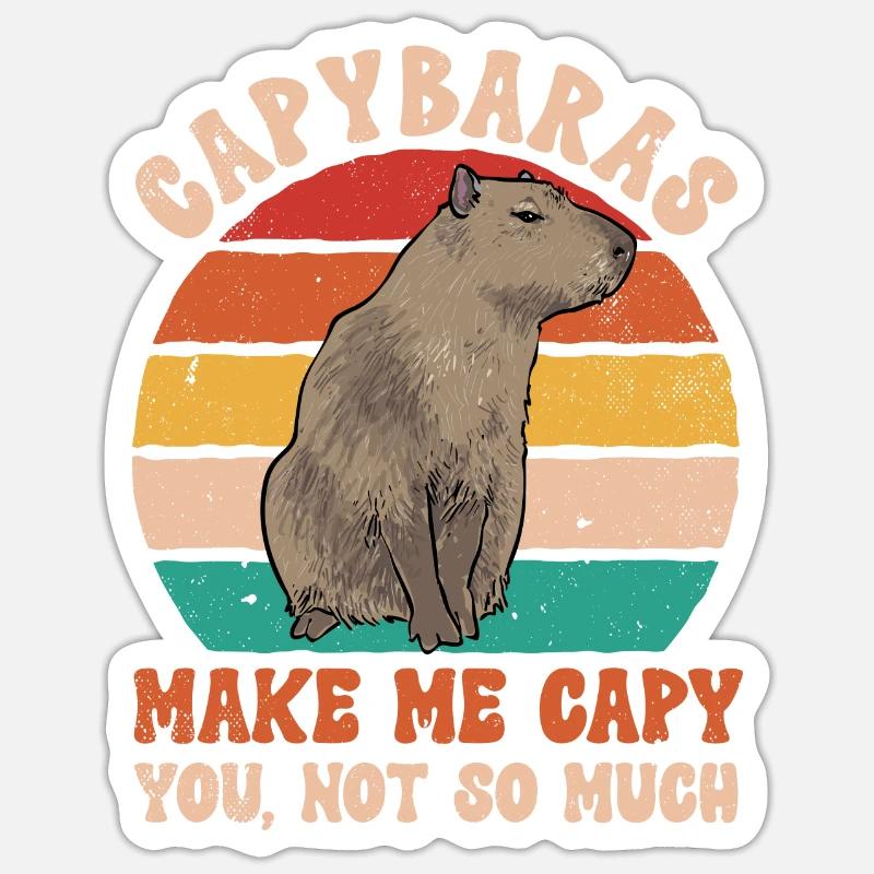 Rongeur Capybara - Sticker taille S (10 x 10 cm) - blanc mat