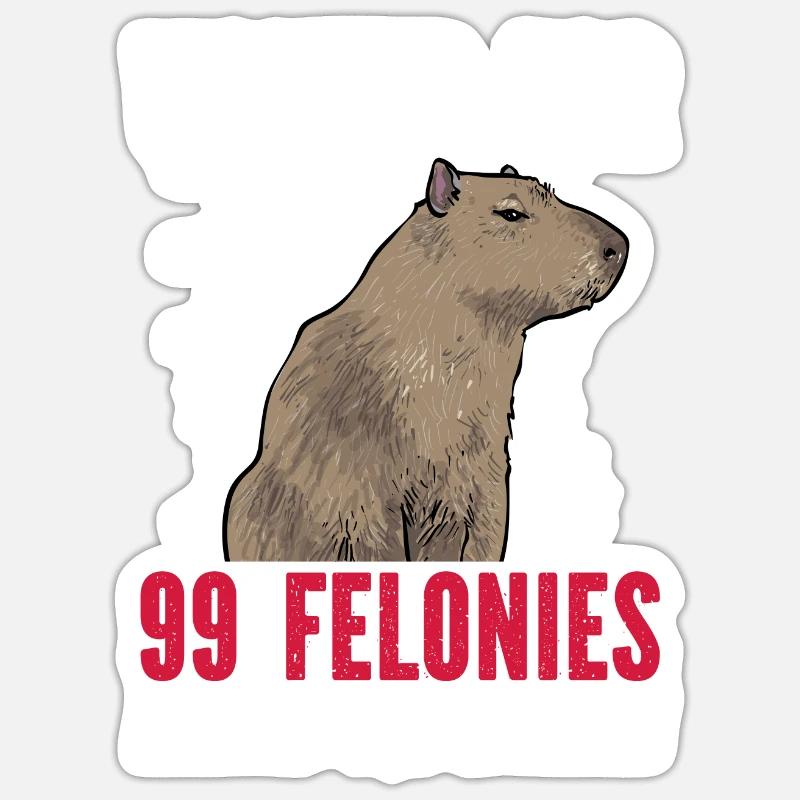 Capybara Nagetier - Sticker Größe S (10 x 10 cm) - Mattweiß