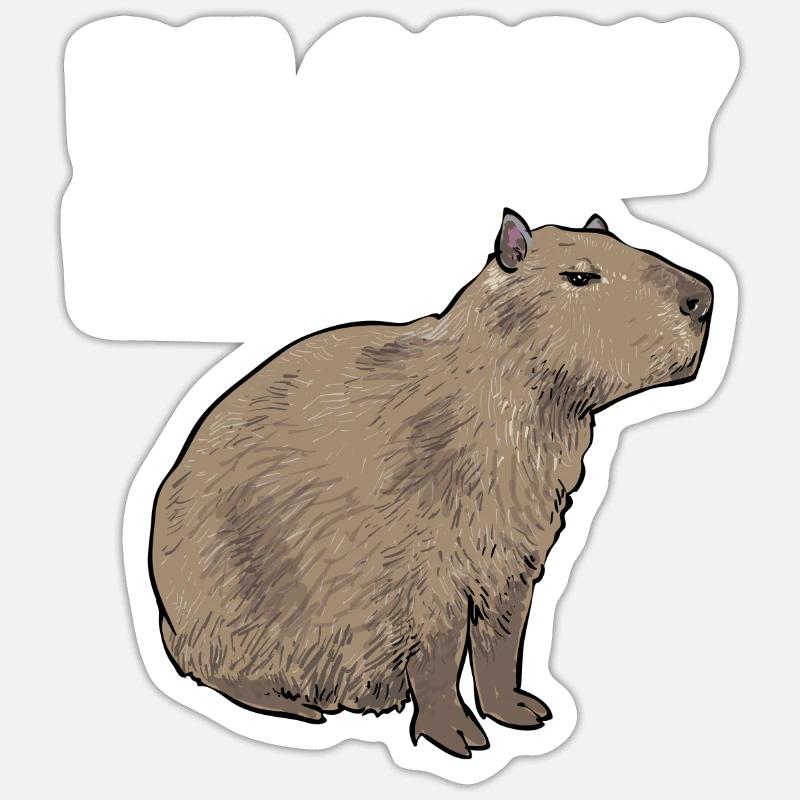 Capybara rodent - Sticker size S (10 x 10 cm) - white matte