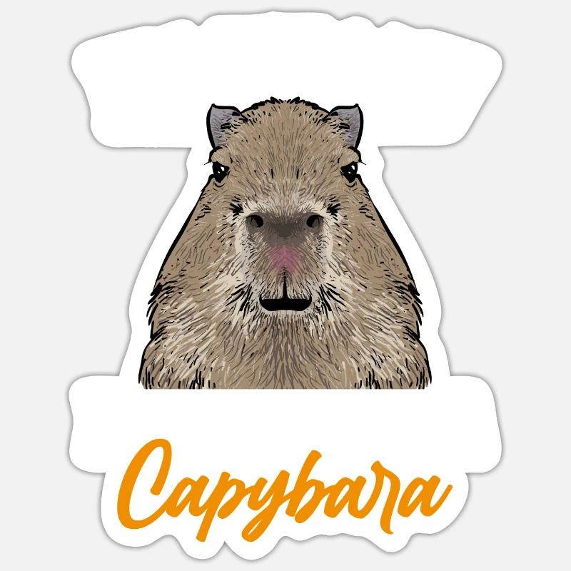 Capybara Nagetier - Sticker Größe S (10 x 10 cm) - Mattweiß