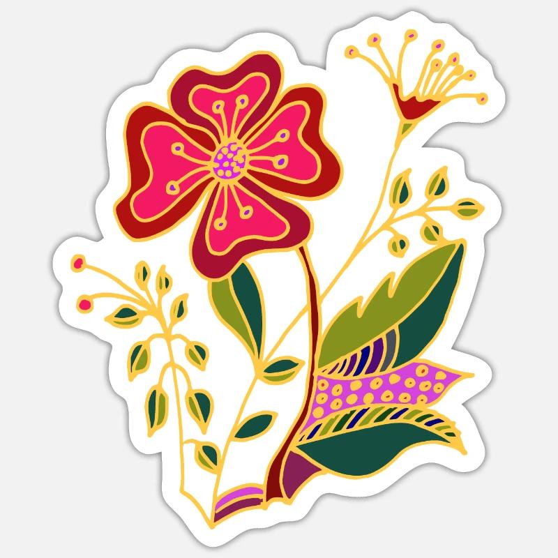 Fleur - Sticker taille S (10 x 10 cm) - blanc mat