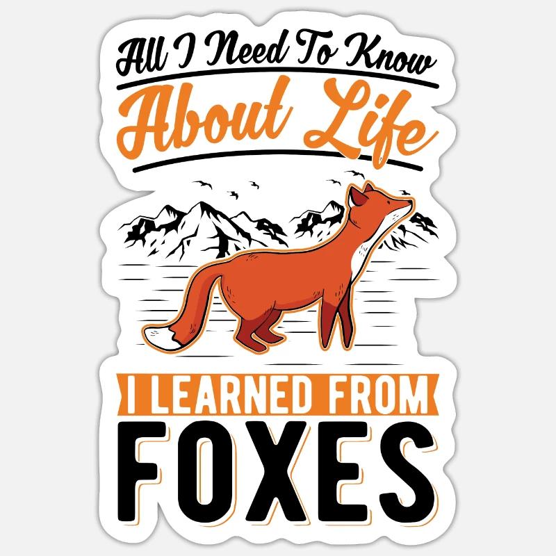 Fuchs Geschenk Rotfuchs - Sticker Größe S (10 x 10 cm) - Mattweiß