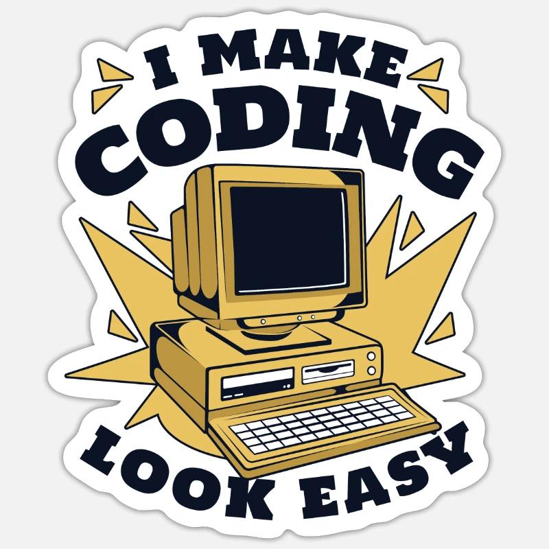I Make Coding Look Easy Developer Coder - Sticker Größe S (10 x 10 cm) - Mattweiß
