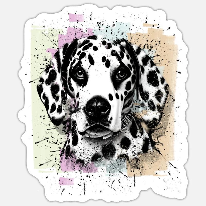 Dalmate - Sticker taille S (10 x 10 cm) - blanc mat