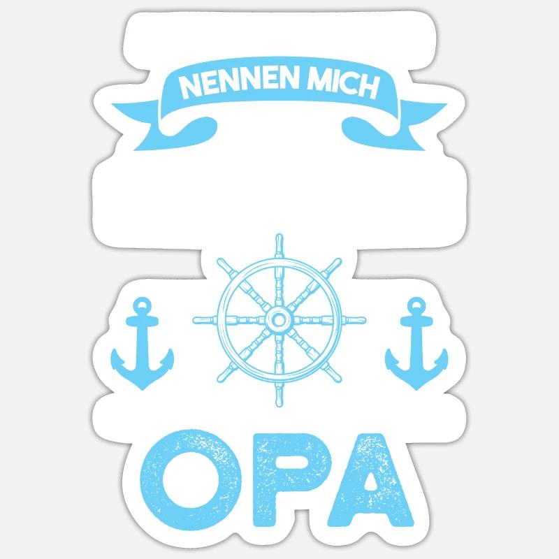 Boot Opa Großvater Geschenk - Sticker Größe S (10 x 10 cm) - Mattweiß