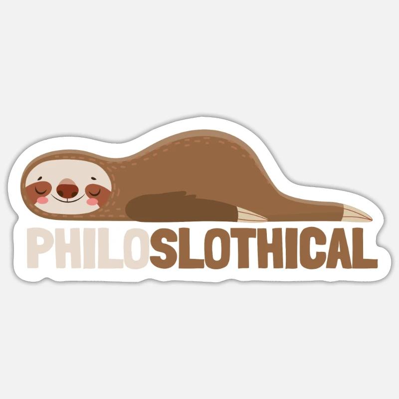 Philosophical Debate Feeling Philoslothical - Sticker size S (10 x 10 cm) - white matte