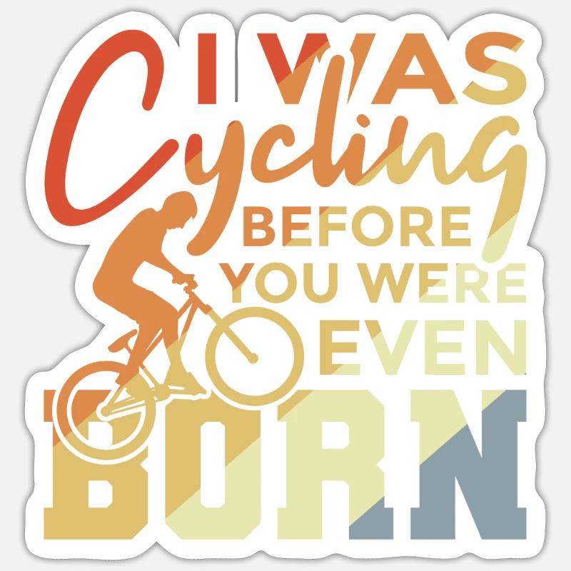 Radfahrer Witz - Sticker Größe S (10 x 10 cm) - Mattweiß