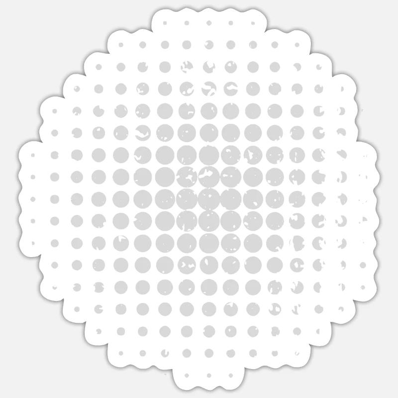 Retro dot design - Sticker size S (10 x 10 cm) - white matte