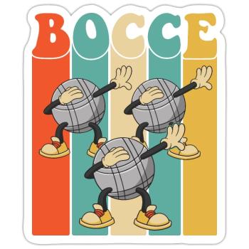 Boccespieler Dabbing Bacce Ball mit Jack Bocci - Sticker Größe S (10 x 10 cm) - Mattweiß - Vorne