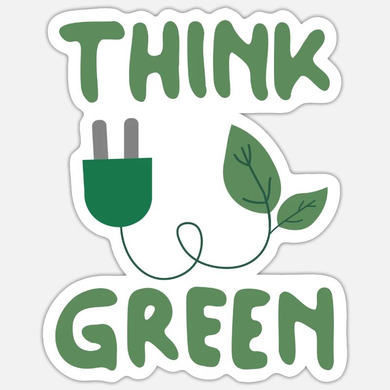 Think Green - Sticker Größe S (10 x 10 cm) - Mattweiß