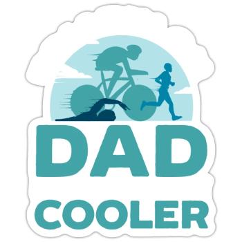 Triathlon Athlet Triathlet Schwimmen Radfahren Laufen - Sticker Größe S (10 x 10 cm) - Mattweiß - Vorne
