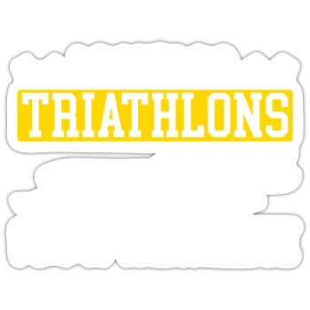 Triathlon Athlet Triathlet Schwimmen Radfahren Laufen - Sticker Größe S (10 x 10 cm) - Mattweiß - Vorne