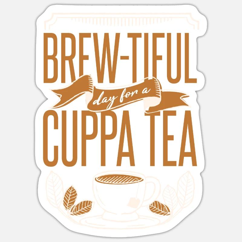 Funny Tea Pun - Sticker size S (10 x 10 cm) - white matte