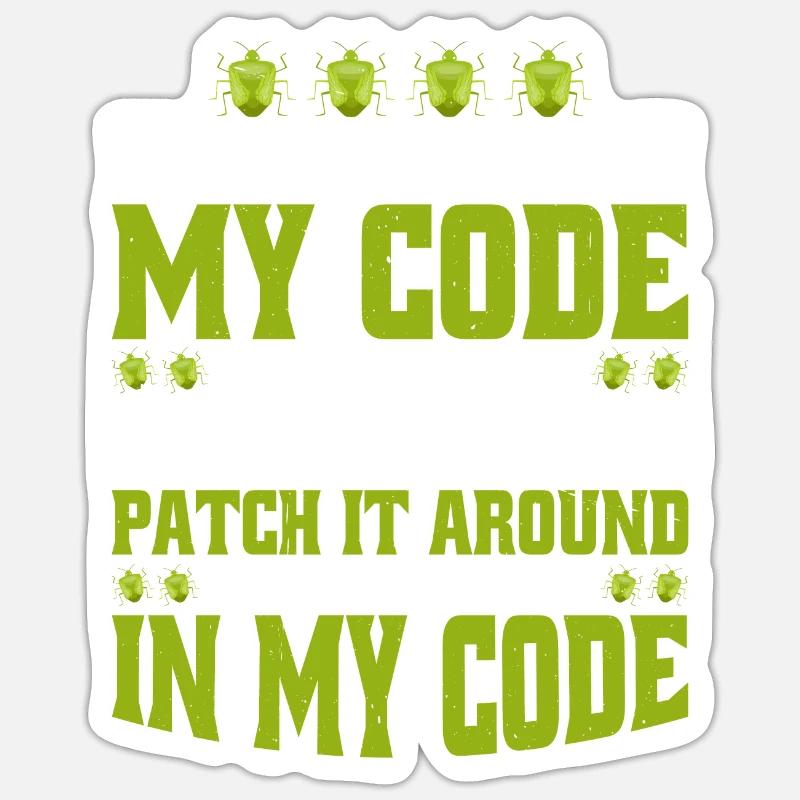 99 little Bugs in my Code 5 - Sticker size S (10 x 10 cm) - white matte