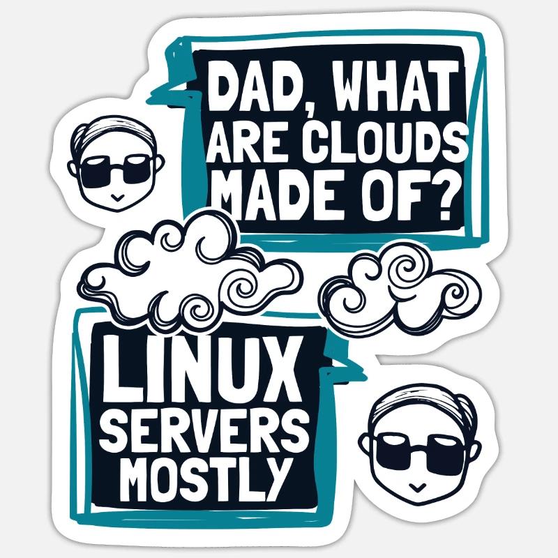 Papa quels sont les clouds faits de Developer Coder Sticker taille S (10 x 10 cm)