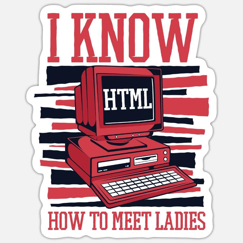 Je sais chaud pour rencontrer des dames Developer Coder Sticker taille S (10 x 10 cm)