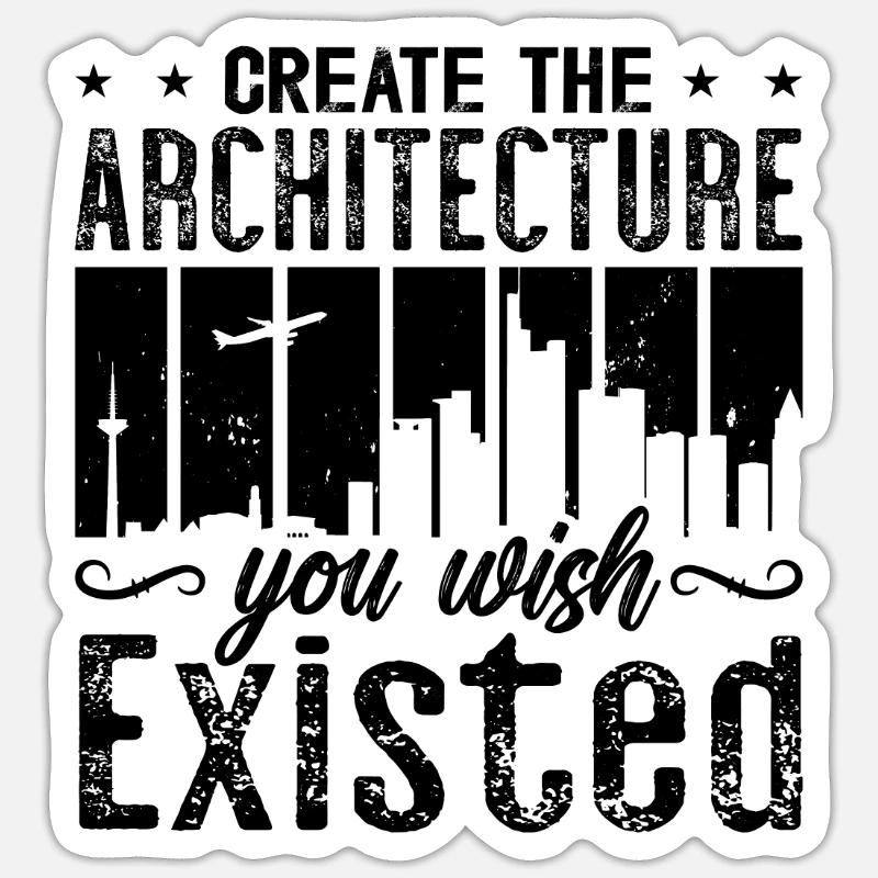 Create The Architecture Retro Engineer Architects Sticker Größe S (10 x 10 cm)