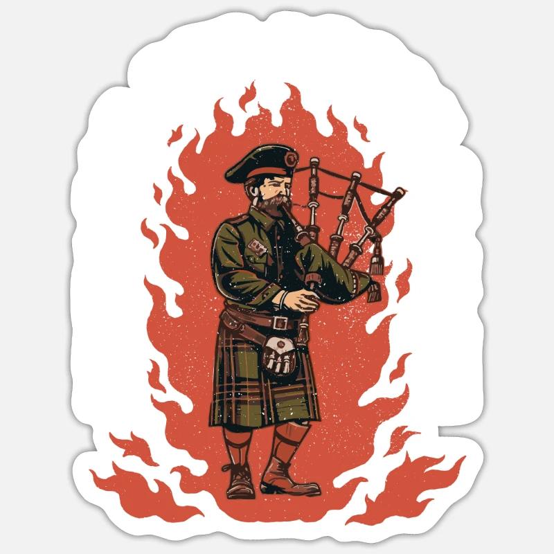 Cornemuse des Highlands écossais cornemuse Sticker taille S (10 x 10 cm)