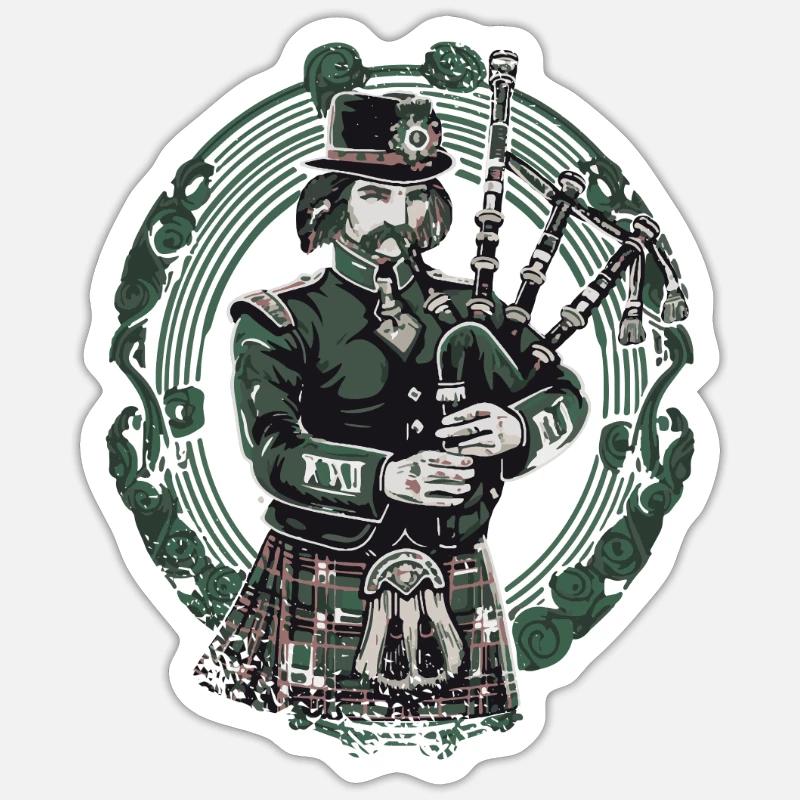 Cornemuses de la cornemuse écossaise Sticker taille S (10 x 10 cm)