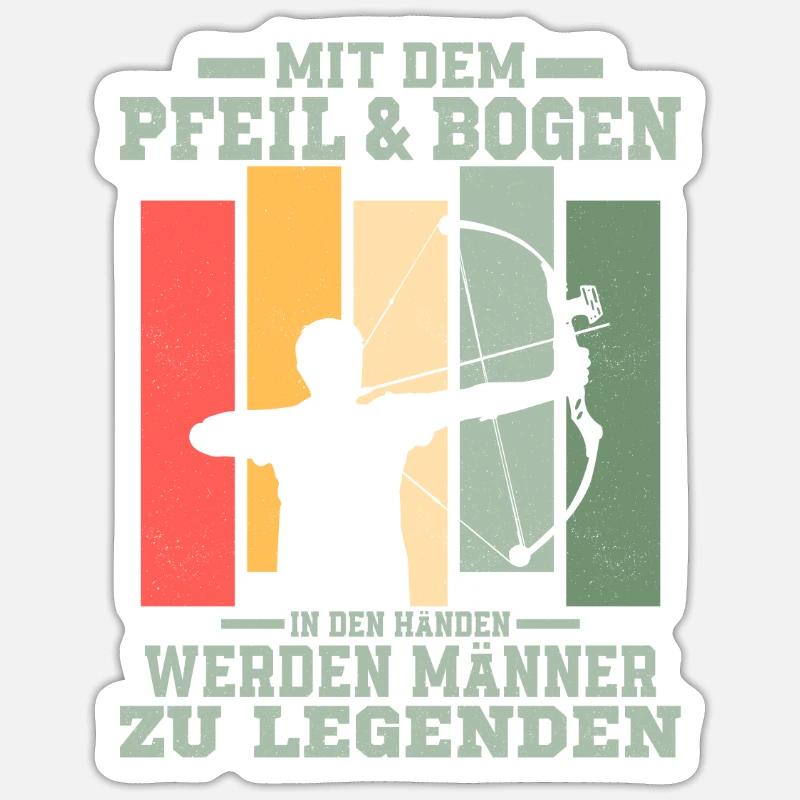 Mit dem Pfeil & Bogen in den Händen Jagd Bogensch Sticker Größe S (10 x 10 cm)