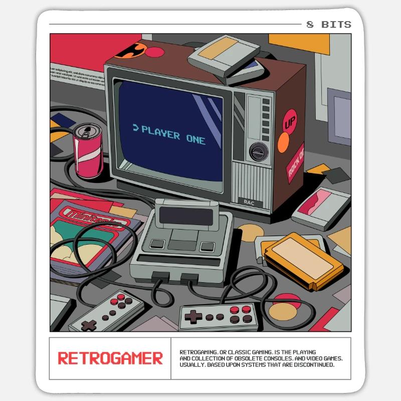 Retro video game console Sticker Größe S (10 x 10 cm)
