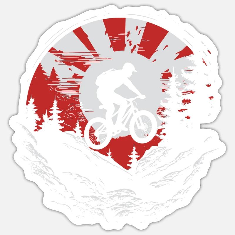 VTT rétro de descente Sticker taille S (10 x 10 cm)