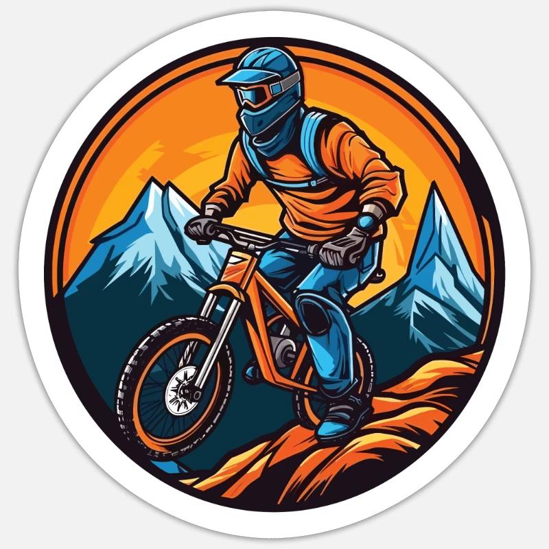 MBR mountain biker - Sticker size S (10 x 10 cm) - white matte
