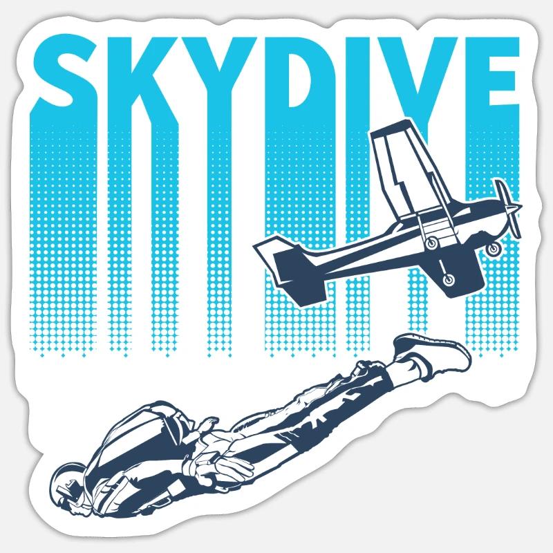 Skydiving Skydive - Sticker size S (10 x 10 cm) - white matte