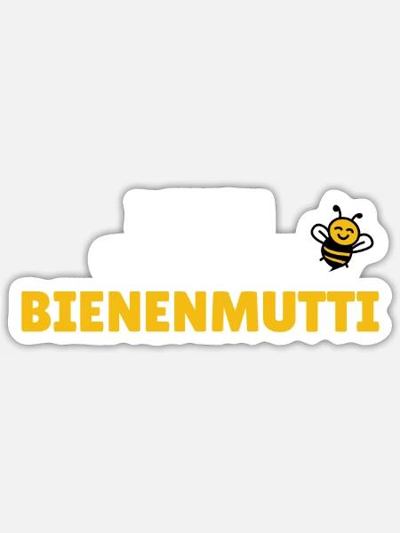 Ich bin glückliche Bienenmutti - Sticker Größe S (10 x 10 cm) - Mattweiß
