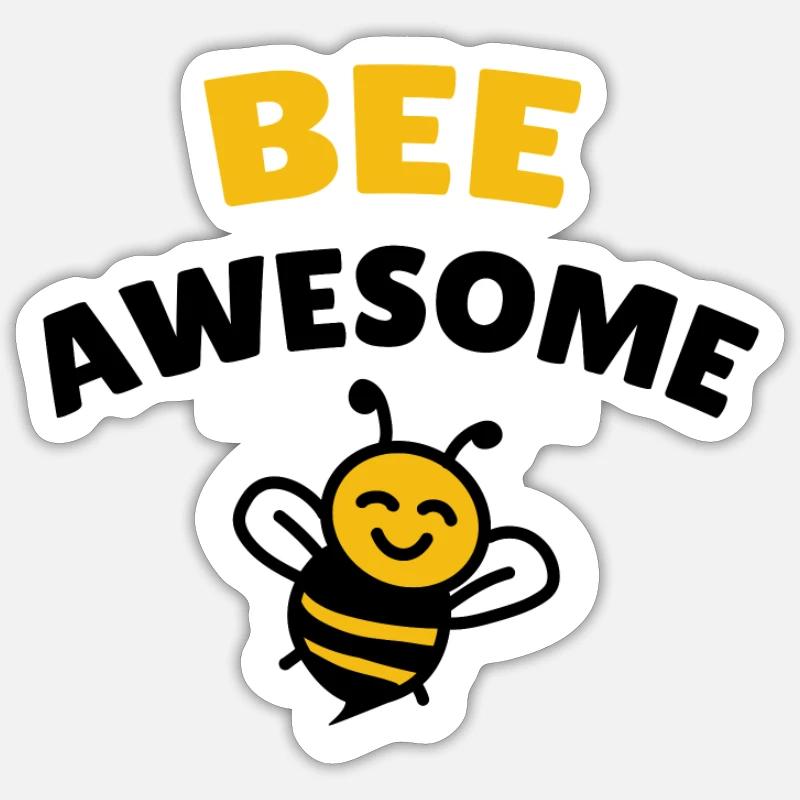 Bee awesome - Sticker size S (10 x 10 cm) - white matte