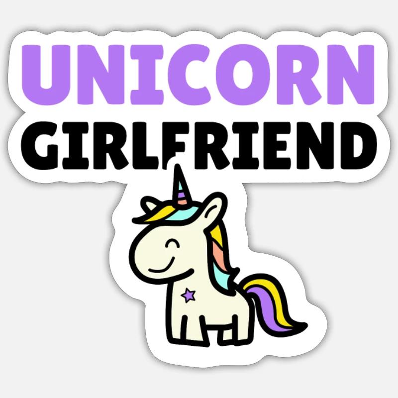 Unicorn Girlfriend - Sticker Größe S (10 x 10 cm) - Mattweiß