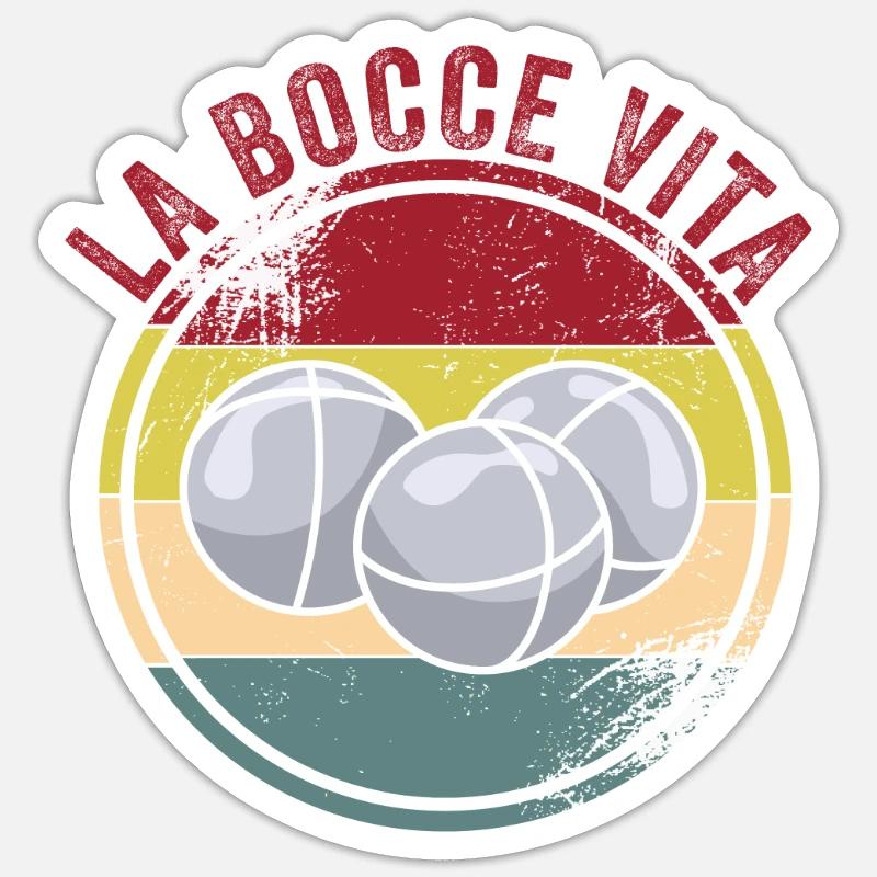 Bocce - Sticker Größe S (10 x 10 cm) - Mattweiß