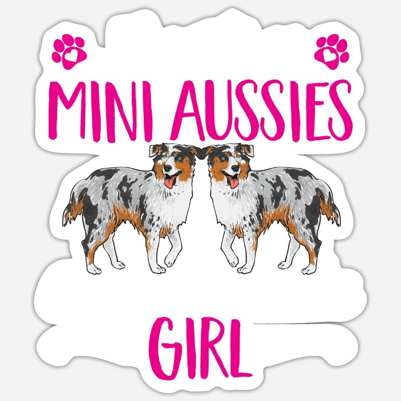 Miniature Australian Shepherd - Sticker Größe S (10 x 10 cm) - Mattweiß