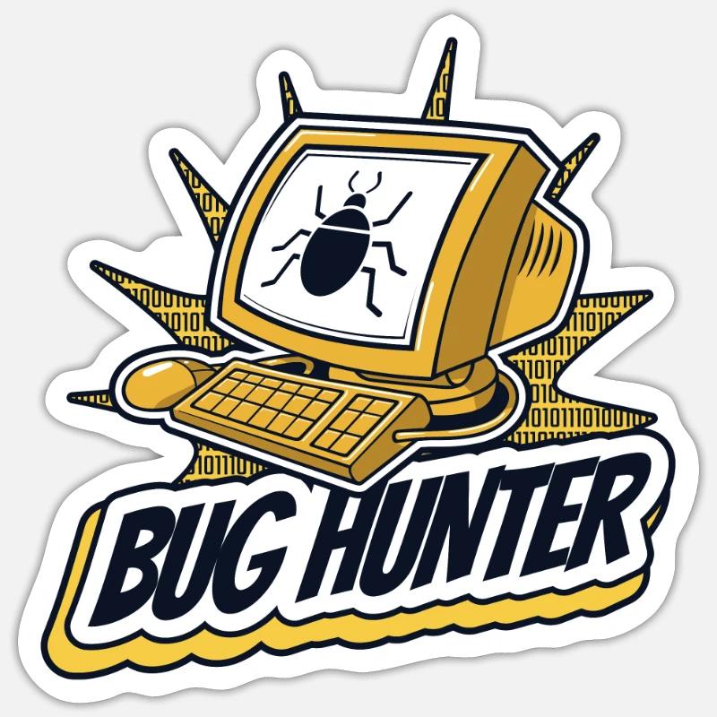 Bug Hunter Softwareingenieur Developer Coder - Sticker Größe S (10 x 10 cm) - Mattweiß