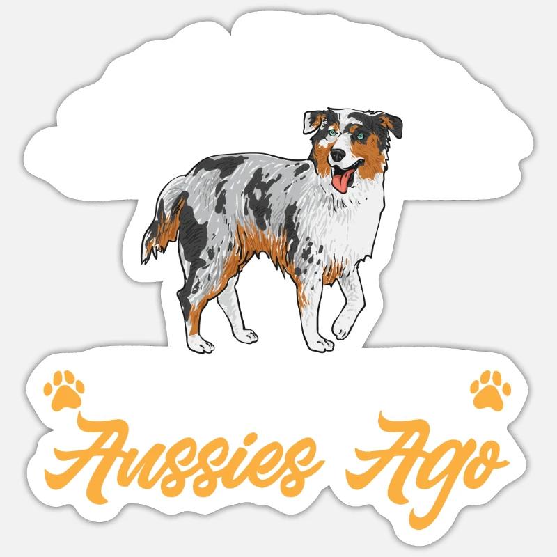 Miniature Australian Shepherd - Sticker Größe S (10 x 10 cm) - Mattweiß