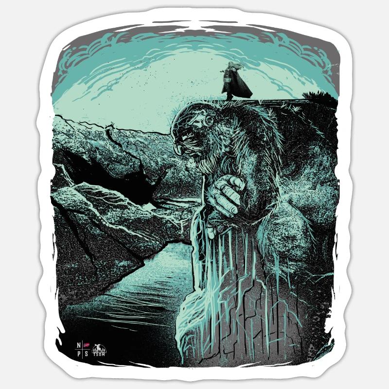 Preikestolen # Troll # Norvège - Sticker taille S (10 x 10 cm) - blanc mat