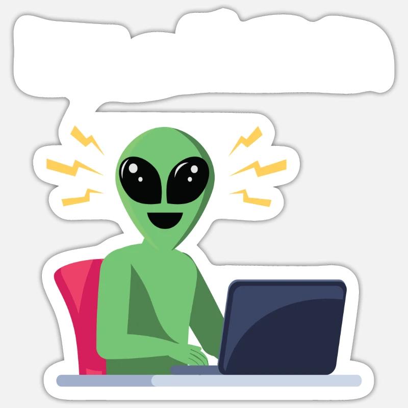 ITalien Alien Informatiker Hacker Coder Sticker size S (10 x 10 cm)