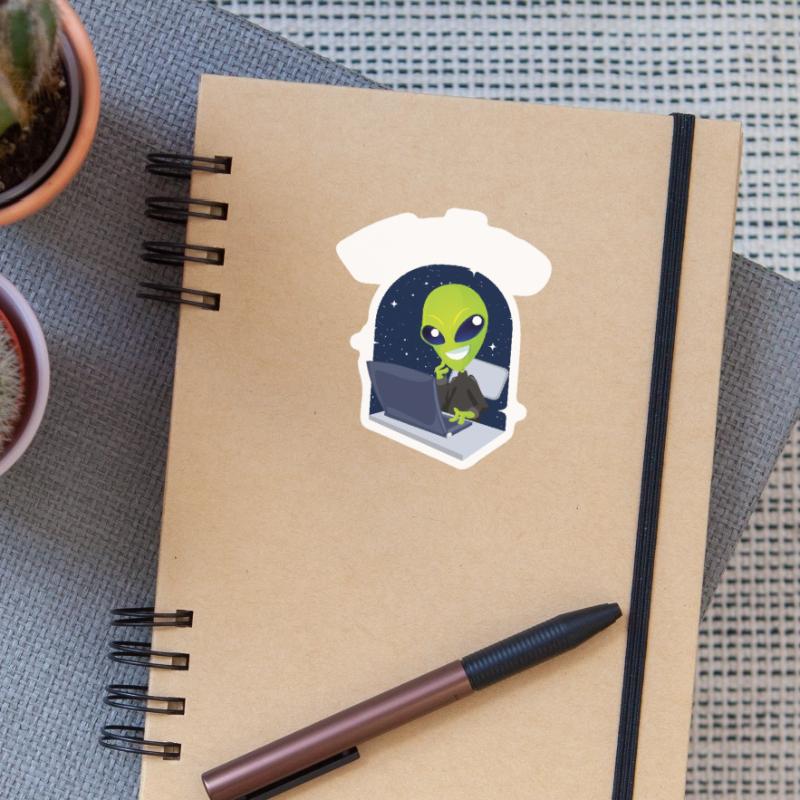 ITalien Alien Informatiker Hacker Coder Sticker taille S (10 x 10 cm)