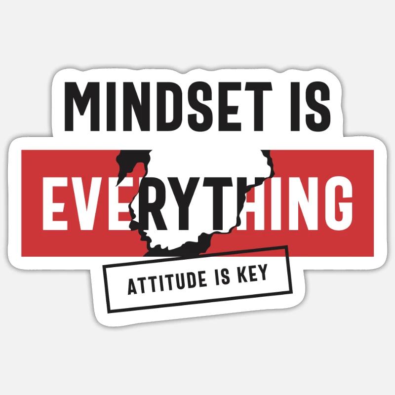 Positive Mindset, Attitude is Key - Sticker size S (10 x 10 cm) - white matte