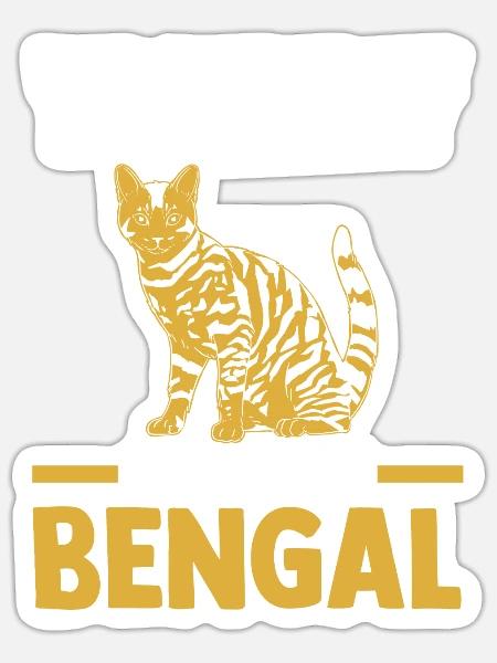 Katze Bengalkatze - Sticker Größe S (10 x 10 cm) - Mattweiß