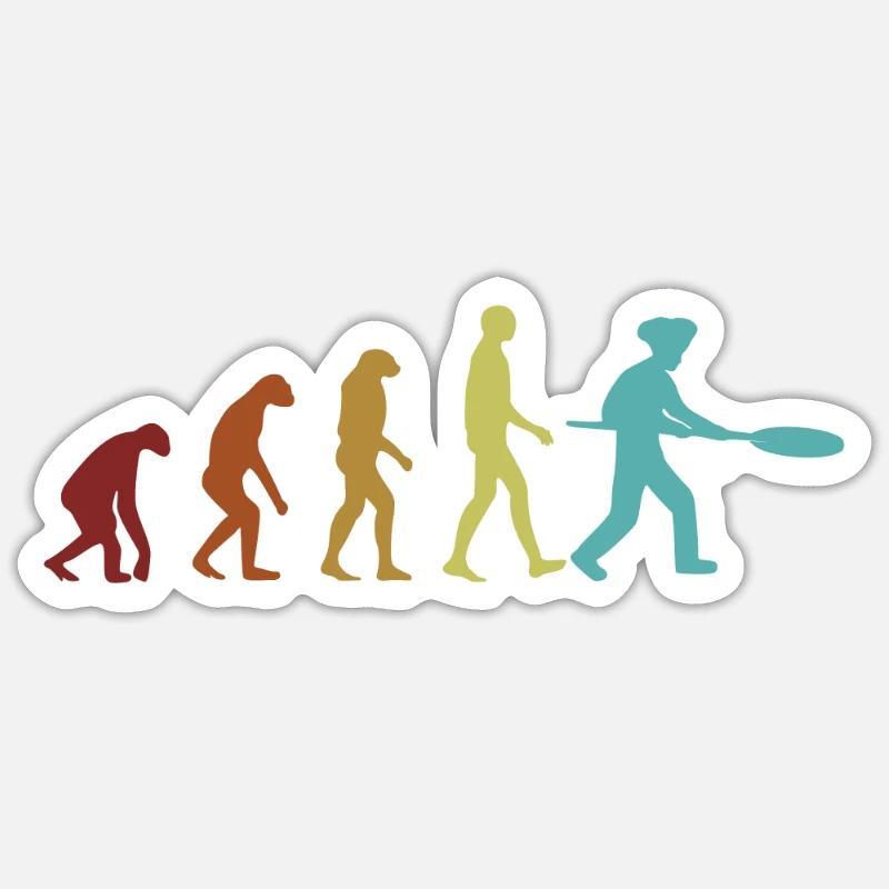 Pizza Evolution Pizza Pizzablech Pizzaofen - Sticker Größe S (10 x 10 cm) - Mattweiß