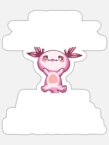 Axolotl Schwanzlurch Axolotls - Sticker Größe S (10 x 10 cm) - Mattweiß