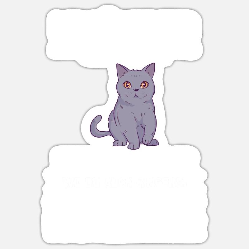 Britisch Kurzhaar Katze - Sticker Größe S (10 x 10 cm) - Mattweiß