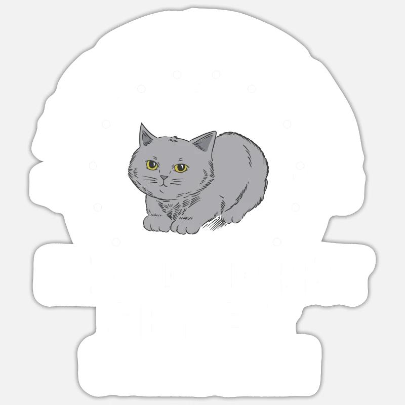 Britisch Kurzhaar Katze - Sticker Größe S (10 x 10 cm) - Mattweiß